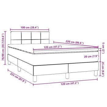 Boxspringbett mit Matratze Dunkelgrau 120x220 cm Samt