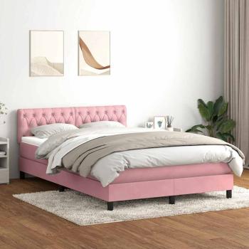 ARDEBO.de - Boxspringbett mit Matratze Rosa 160x220 cm Samt