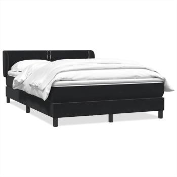 Boxspringbett mit Matratze Schwarz 140x210 cm Samt