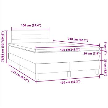 Boxspringbett mit Matratze Dunkelblau 120x210 cm Samt