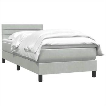 Boxspringbett mit Matratze Hellgrau 80x220 cm Samt
