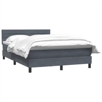 Boxspringbett mit Matratze Dunkelgrau 160x220 cm Samt