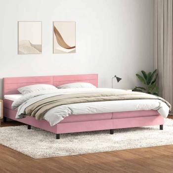 ARDEBO.de - Boxspringbett mit Matratze Rosa 180x210 cm Samt