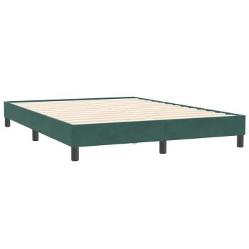 ARDEBO.de - Boxspringbett mit Matratze Dunkelgrün 140x210 cm Samt