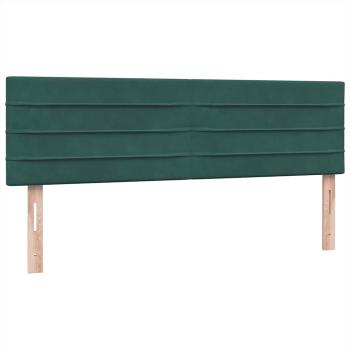 Boxspringbett mit Matratze Dunkelgrün 140x210 cm Samt