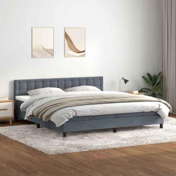 ARDEBO.de - Boxspringbett mit Matratze Dunkelgrau 180x210 cm Samt