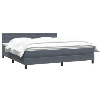 Boxspringbett mit Matratze Dunkelgrau 180x210 cm Samt
