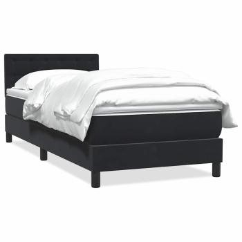 ARDEBO.de - Boxspringbett mit Matratze Schwarz 80x220 cm Samt
