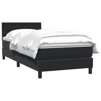 Boxspringbett mit Matratze Schwarz 80x220 cm Samt