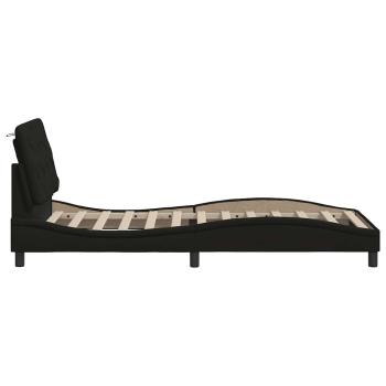 Bettgestell mit LED ohne Matratze Schwarz 80x200 cm Stoff