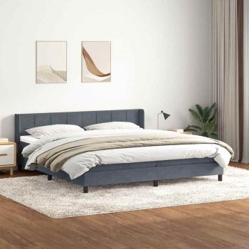 ARDEBO.de - Boxspringbett mit Matratze Dunkelgrau 180x210 cm Samt