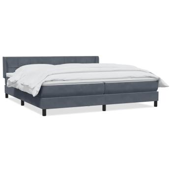 Boxspringbett mit Matratze Dunkelgrau 180x210 cm Samt