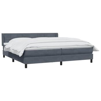 Boxspringbett mit Matratze Dunkelgrau 180x210 cm Samt