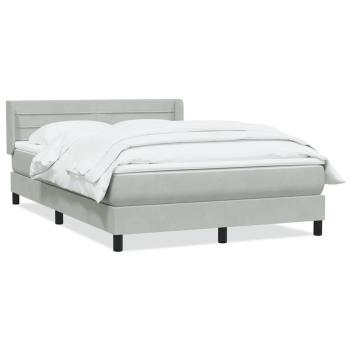 Boxspringbett mit Matratze Hellgrau 160x210 cm Samt
