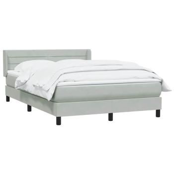 Boxspringbett mit Matratze Hellgrau 160x210 cm Samt