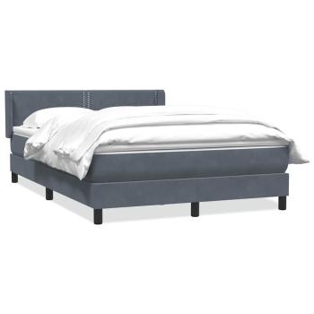 Boxspringbett mit Matratze Dunkelgrau 140x210 cm Samt