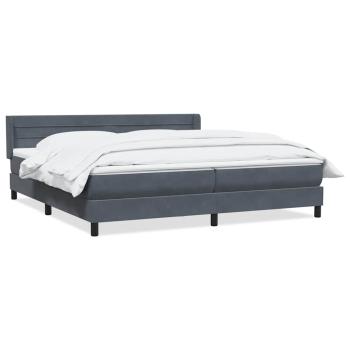 Boxspringbett mit Matratze Dunkelgrau 180x210 cm Samt