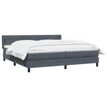 Boxspringbett mit Matratze Dunkelgrau 180x210 cm Samt