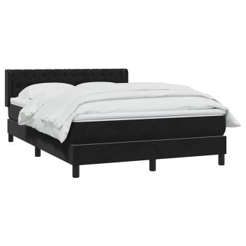Boxspringbett mit Matratze Schwarz 160x210 cm Samt