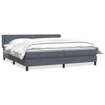 Boxspringbett mit Matratze Dunkelgrau 180x210 cm Samt