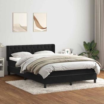 ARDEBO.de - Boxspringbett mit Matratze Schwarz 140x210 cm Samt