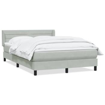 Boxspringbett mit Matratze Hellgrau 160x220 cm Samt