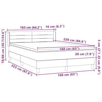 Boxspringbett mit Matratze Rosa 160x220 cm Samt