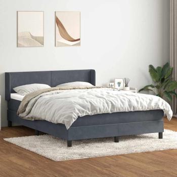 ARDEBO.de - Boxspringbett mit Matratze Dunkelgrau 160x210 cm Samt