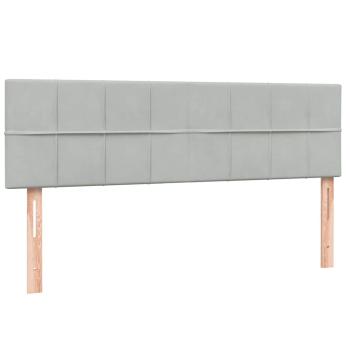 Boxspringbett mit Matratze Hellgrau 140x210 cm Samt