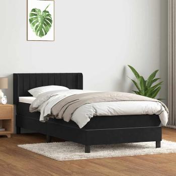 ARDEBO.de - Boxspringbett mit Matratze Schwarz 90x210 cm Samt