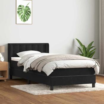 ARDEBO.de - Boxspringbett mit Matratze Schwarz 90x210 cm Samt