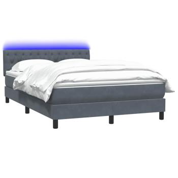 Boxspringbett mit Matratze Dunkelgrau 140x220 cm Samt