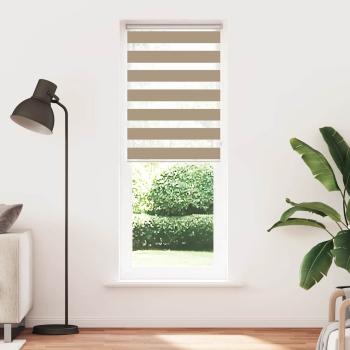 ARDEBO.de - Doppelrollo Sandbraun 85x230 cm Stoffbreite 80,9 cm Polyester