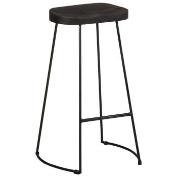 Barhocker 2 Stk. Schwarz 45x40x78 cm Mango Massivholz