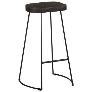 Barhocker 2 Stk. Schwarz 45x40x78 cm Mango Massivholz