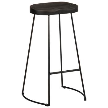 Barhocker 2 Stk. Schwarz 45x40x78 cm Mango Massivholz