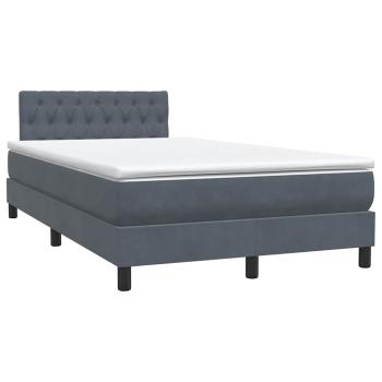 Boxspringbett mit Matratze Dunkelgrau 120x210 cm Samt
