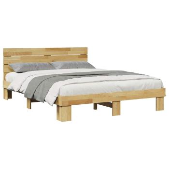 Massivholzbett mit Kopfteil ohne Matratze 140x200 cm Eichenholz