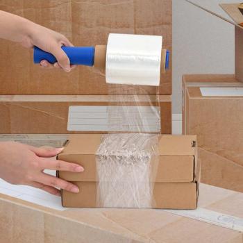 ARDEBO.de - Stretchfolie mit Griff 10 Stk. Transparent 23 ?m 50 cm x 150 m