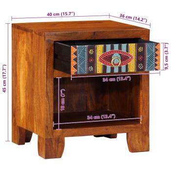 Nachttisch 2 Stk. 40x35x45 cm Massivholz Akazie