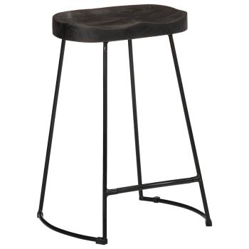 ARDEBO.de - Barhocker 2 Stk. Schwarz 45x40x62 cm Mango Massivholz