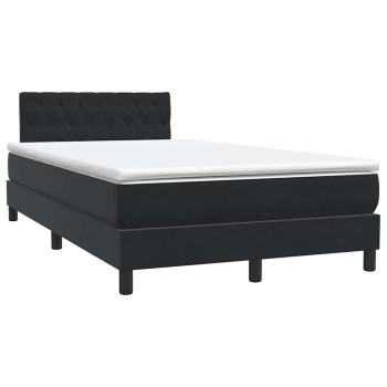 Boxspringbett mit Matratze Schwarz 120x210 cm Samt