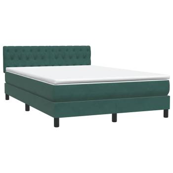 Boxspringbett mit Matratze Dunkelgrün 160x210 cm Samt