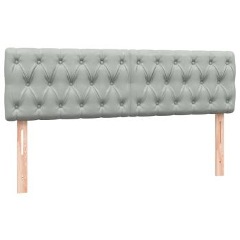 Boxspringbett mit Matratze Hellgrau 160x220 cm Samt