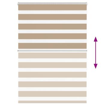 Zebrarollo Sandbraun 100x150 cm Stoffbreite 95,9 cm Polyester