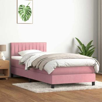 Boxspringbett mit Matratze Rosa 80x220 cm Samt