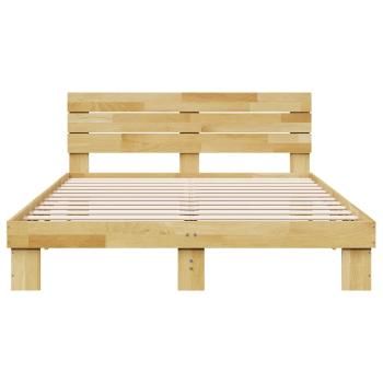 Massivholzbett mit Kopfteil ohne Matratze 150x200 cm Eichenholz