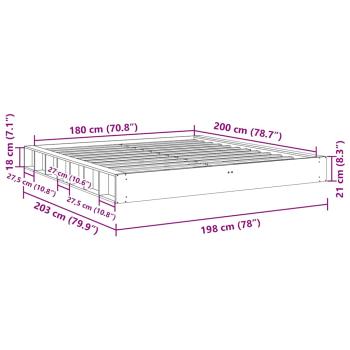 Massivholzbett ohne Matratze 180x200 cm Eichenholz