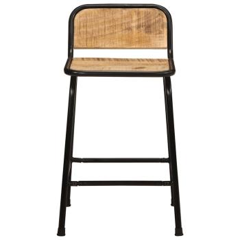 Barhocker 2 Stk. 46x35,5x70 cm Raues Mango Massivholz