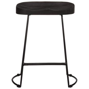 Barhocker 2 Stk. Schwarz 46x38x52 cm Mango Massivholz